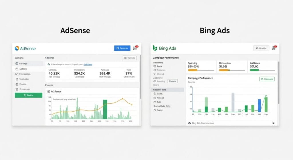 Comparing Google AdSense vs Bing Ads Dashboards