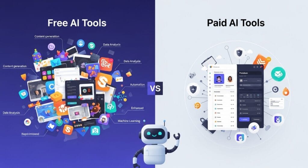 Free vs. Paid Tools for AI Digital Marketing Trends 2025